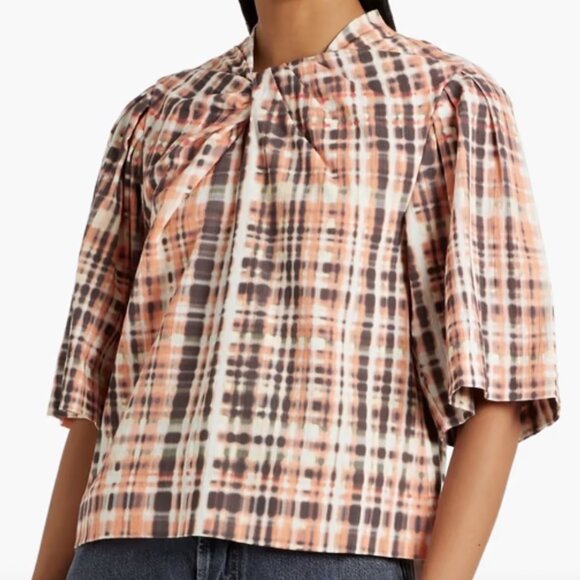 JOIE Lyell Twist Front Printed Cotton Top - Picture 3 of 12